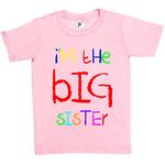 Fancy A Snuggle I'm The Big Sister Funny Kids Boy Girl Cotton Short Baby Pink Sleeve T-Shirt - Size 5-6 Years