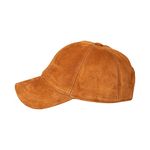 HATSQUARE Suede Leather Baseball Cap Adjustable Dad Plain Hat Stylish Classic for Women Men Unisex (Tan)