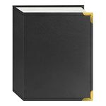 Pioneer Photo Albums 100 Pocket Gray Sewn Leatherette Cover with Brass Corner Accents Photo Album for Prints, 4 by 6-Inch