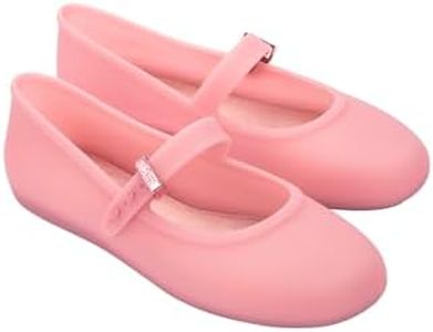 Melissa Soft Ballerina - Seasonless Flats for Women - Classic Ballet Flat Style with Adjustable Strap - Light-as-Air PVC Construction - Soft Foam Insole - Bubblegum Scent, Milky Pink, 8