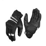 Rynox Air GT SP Gloves – CE Certified Cuff Length Motorcycle Riding Leather Gloves | Impact Protection | Scaphoid Protection | Abrasion Resistance - Black White, 3XL