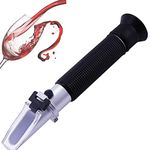 Wine Refractometer, Hand Held Brix/Alcohol Refractometer with ATC for Wine Making Homebrew Kit, Dual Scale(Brix 0-40%, Alcohol 0-25%),for Grape Wine Making Winemakers Homebrew Tool