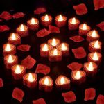 24pcs Bright Romantic Heart LED Candle Kit - Romantic Decorations,Valentine's Day Deco,Flameless Romantic Love LED Tealight Candle for Valentine's Day Anniversary Wedding Table Birthday Party Decor