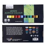 BRUSTRO Artists Acrylic Colour Paint - Set of 12, 40ml Color Tubes | Vibrant Shades,Soft Bodied,Water-based,Non-toxic,Inter-mixable,Ideal for Paper,Canvas,Cardboard, Fine Art Students,Professionals