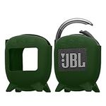 kwmobile Silicone Case Compatible with JBL Clip 4 - Case Protective Mini Speaker Cover - Dark Green