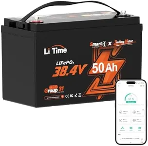 Litime 36V 50Ah TM Bluetooth Low-Temp Protection LiFePO4 Battery Buit in 50A BMS, Deep Cycle Group31 Lithium Iron Phosphate Battery Perfect for Trolling Motors, Marine, Boat, Home Energy
