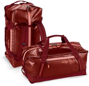 Eagle Creek Migrate Duffel Travel Bag - Featuring Durable Water-Resistant 100% Recycled Materials, Wide Mouth Opening, and Tuck Away Backpack Straps, Burnt Berry, 60 L