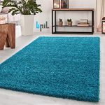 BPIL EXTRA THICK HEAVY 5CM PILE SOFT LUXURIOUS SHAGGY MODERN AREA BEDROOM HALL RUG RUNNER MAT SMALL - XX LARGE (teal blue, 60x110cm)