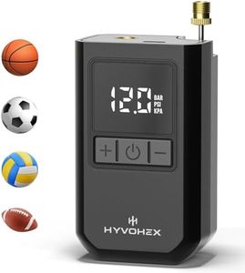 Ball Pump for Sports Balls, HYVOHEX Portable Electric Basketball Pump Ultra Fast Inflation, with Digital LED Display Air Pump for Balls, Preset Pressure with Ball Needle for Soccer, Volleyball