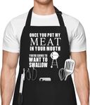 Funny Apron For Adults, Men Gag Gift Ideas for Boyfriend Husband Grill Masters, Munzong Kitchen Chef Cooking BBQ Aprons with Adjustable Neck Strap, Cadeaux Pour Homme