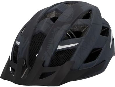 Fischer Cycling Helmet - Urban Plus Bike Helmet Brooklyn - Adjustable, High-Strength Bicycle Helmet with Rear Light & Reflective Strips, & Enhanced Ventilation, Adult - L/XL - Black