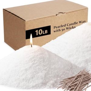BISWYLBLJ Natural Pearled Candle Sand,10LBS White Sand Wax with Wicks,Refillable DIY Candle Making Kit,Unique Craft Gift for Mother's Day Birthdays Christmas Anniversaries&Home Decor