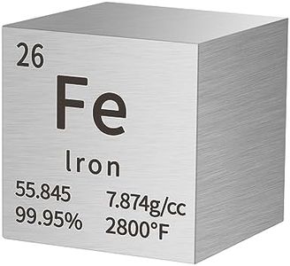 PFCKE Iron Cube Metal Density Cubes Pure Metal High Density Element Cube for Element Collections Lab Experiment Periodic Table Collection DIY Teacher Science Creative Gift（Iron，1 Inch）