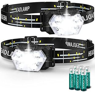 Lsnisni Lampe Frontale à Piles LED 2 Pièces, 2000 Lumens Torche Frontale, 6 Piles AAA Incluses, 6 Modes D'éclairage, Réglable et Léger, étanche IPX5 pour Enfants et Adultes Camping, Jogging, Pêche