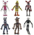 IMEDGOG 6Pcs/Set Fnaf Figure,Luminous Bonnie Foxy Freddy Fazbear Bear Mangle Doll Pvc Action Toy Figures With Movable Joints