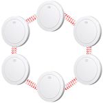 CPVAN Smoke detector networked 10 years battery with magnetic holder, wireless fire detector | without drilling, European standard EN14604 85dB smoke detector. 6 Pack