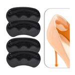 VivoFoot 2 Pairs Anti-Slip Heel Grips for Shoes Too Big, Gel Heel Liners & Fillers for Loose Shoes, Self-Adhesive Back of Heel Cushion Inserts, Heel Blister Protectors for Women & Men (Black)