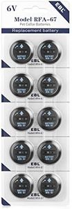 EBL RFA-67 6 Volt Pet Collar Replacement Batteries 10 Pack, Compatible with RFA-67D-11 PetSafe 6V Lithium Battery Specific Dog Receiver Collars