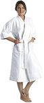 Monarch/Cypress Unisex Chamois Microfiber Kimono Robe, White, Large