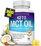 Toplux Keto MCT Oil Capsules - 3000mg Natural Pure Coconut Oil Extract Pills, Source of Energy, Easy to Digest for Men Women, 90 Softgels, Supplement