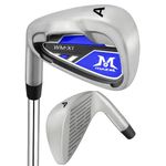 MAZEL WM-X1 Golf Iron for Men 1,2,3,4,5,6,7,8,9, P, S, CNC Milled Face Golf Club Single Iron for Left-Handed Golfers (Silver-LH, Single A Iron)