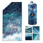 4Monster Microfiber Beach Towel with carry bag Sand Proof Travel Towel Quick Dry Lightweight Towel for Hiking Yoga Gym Sports Swimming Camping Fitness Bath