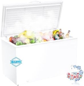 17 Cu.ft Chest Freezer, Large Top Open Door Deep Freezer with 8 Adjustable Thermostat (-11.2°F to 10.4°F), Large Freezer with Removable Basket for Home/Garage/Office, White
