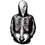 BOVOSHA Boys Halloween Hoodies Kids 3D Skeleton Sweatshirt with Pocket Girls Novelty Graphic Long Sleeve Pullover Tops (Black, 12-14T)