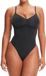 slims Shapewear for Women - Seamless Bodysuit for Women Tummy Control - Body Sculpting Shaper Thong - Waist Slimming & Butt Lifting, Onyx, Large-X-Large