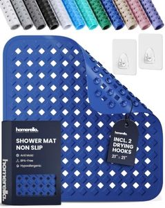 homerella Square Shower Mat Non Slip Anti Mold 21x21 Anti Slip Shower Mat