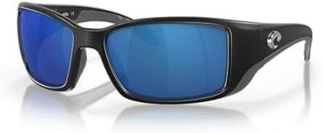 Costa Del Mar Men's Blackfin Round Sunglasses, Matte Black/Grey Blue Mirrored Polarized, 62 mm