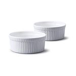 WM Bartleet & Sons 1750 TSET38 Set of 2 Traditional Porcelain Ramekins 11.5cm Diameter– White