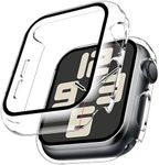 TAURI 2 Pack Hard Case Designed for Apple Watch SE (2022/2020) /Series 6 5 4 40mm, [360° Shockproof] with 9H Tempered Glass Screen Protector, [Scratch-Resistant] Cover - Clear