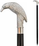 FYNJREX Mens Cane, Walking Cane for Women, Raven Bird Gothic Walking Stick Swagger Cane, Hardwood, Black Vintage Cane for Men, Women