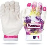 Franklin Sports MLB Youth Teeball Batting Gloves - Grow to Pro Kids Baseball + Softball Batting Gloves - Boys + Girls Batting Gloves for Teeball, Baseball + Softball - Pink/White - Youth Medium