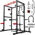 Sportsroyals Power Cage, Multi-Function Power Rack with Adjustable Cable Crossover System and More Training Attachment, Weight Cage for Home Gym