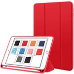 DuraSafe Cases for iPad Mini 5th Gen 2019 7.9 Inch [ Mini 5 ] A2133 A2124 A2126 MUXH2HN/A MUXF2HN/A MUXG2HN/A Protective Durable Shock Proof TPU Silicone Back Case with Pencil Holder - Red