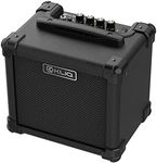 KLIQ Sonus Mini Guitar Amp, 10W Dual-Powered Electric Guitar Amplifier with 5" HD Speaker, Gain, Bass, Treble, Distortion, Aux Input, Headphone Out, Compact & Portable, Black