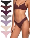 Levao 7 Pack Seamless Thongs for Women No VPL Thong Bikini Set Invisible Knickers Comfortable Soft No Show Underwear Women Sexy Panties G-String Multipack S-XL