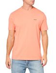 BOSS Men's Contrast Logo Cotton Stretch T-Shirt, Fusion Coral, X-Large