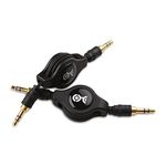 Cable Matters 2-Pack Gold-Plated Retractable Aux Cable - 2.5 Feet