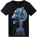 SOOOEC LED T-Shirt Sound Activated Equalizer T Shirt Light Up for Halloween EDM Party Hiphop Cosplay Concert Costume Birthday Gift(Skull) , Black, XL