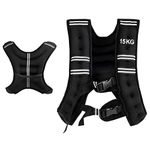 COSTWAY Weighted Vest, 5kg/9kg/15kg Fitness Weight Vests with Adjustable Buckles & Mesh Bag, for Man Woman Running Training (15)