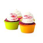 Joie Silicone Baking Cups, Cupcakes, Muffins, Sugar, Flour, Bake, Rainbow, Colordul, Assorted Colors, 6 Piece