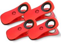 Core Clips - Beach Towel Clips, 3” Stainless Steel Beach Towel Clips with 2.5” Opening, Beach Towel Clips for Pool Chairs and Loungers, Beach Chair Towel Clips for Pool, Cruise, or Beach, Red