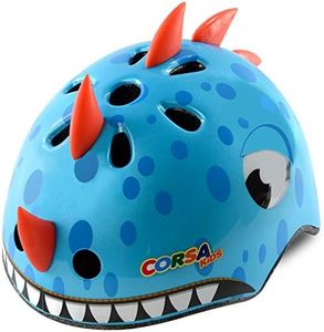 Infant Toddler Bike Helmet, Adjustable and Multi-Sport for Child Baby, 3 Sizes for Kids Boys Girls (Blue Dinosaur, XS)