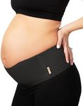 AZMED Maternity Belly Band for Pregnant Women - Pregnancy Belly Band for Abdomen Pelvic Waist Back Support - Adjustable Belly Support Bands for Pregnant Women - Maternity Belt Fits Up to 46" - Black