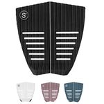 Premium Traction Pad for Surfboard, Skimboard, Wake Surf - 3 Piece Pad - 3M Adhesive. Grips All Boards - Surfboards, Skimboards, Wake Surf, Longboards - Premium EVA Foam [Color Options - Black]