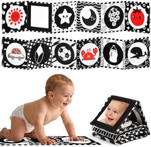 Zendstanding High Contrast Baby Toys for Newborn – Black and White Tummy Time Toy Baby Mirror Books 0-6 Months for Infant Sensory Visual Stimulation Training, Match Baby Crib, Stroller, Car Seat Toys