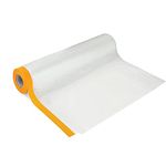 2m*20mPolyethylene Dust Sheet,Self-Adhesive Plastic Dust Sheets Roll, Transparent Pre-Taped Masking Film for Painting, Decorating, Furniture Covering (2m*20m)